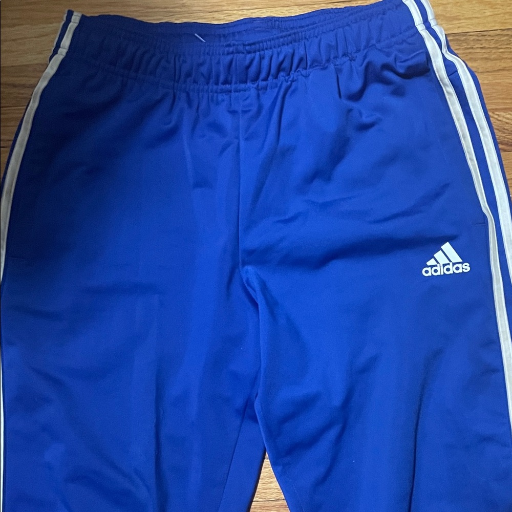 Adidas Kids Blue Joggers with White Accents
